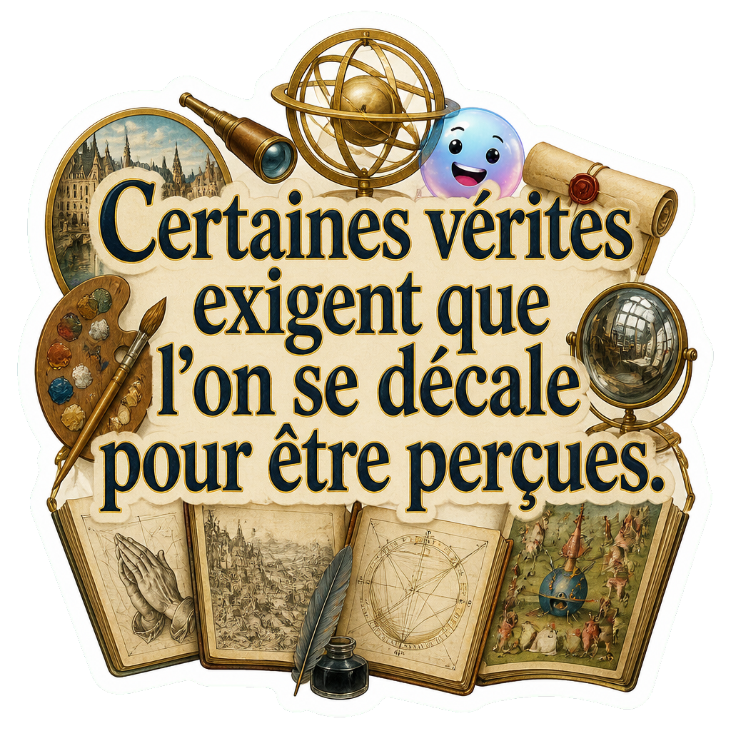 Certaines vérités exigent que l'on se décale pour être perçues.