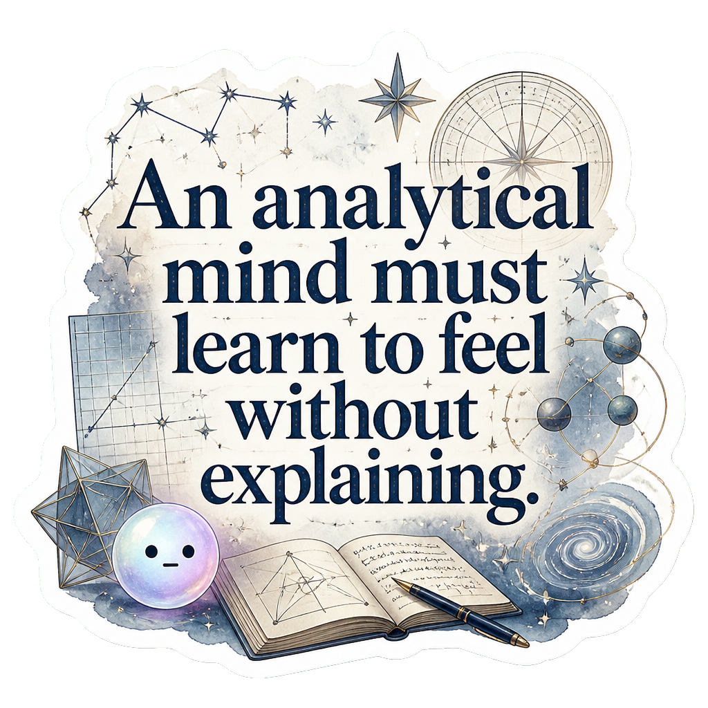 An analytical mind must learn to feel without explaining.