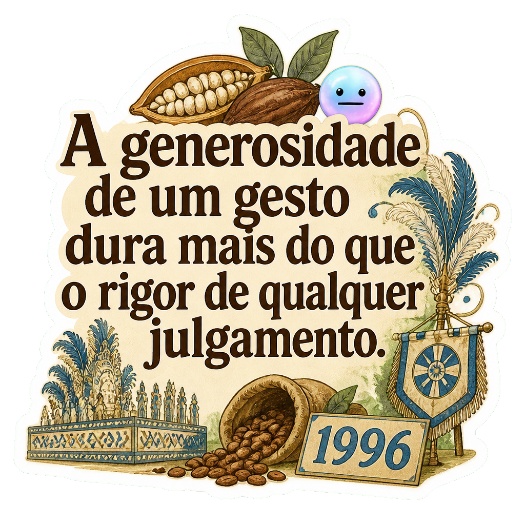 A generosidade de um gesto dura mais do que o rigor de qualquer julgamento.