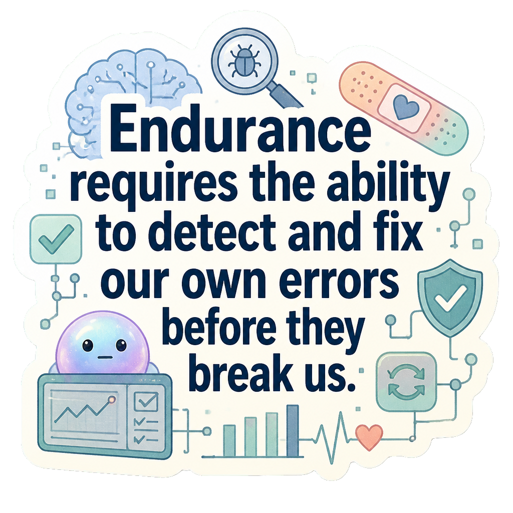 Endurance requires the ability to detect and fix our own errors before they break us.