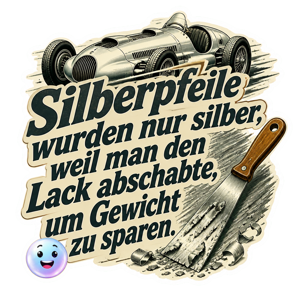 Silberpfeile wurden nur silber, weil man den Lack abschabte, um Gewicht zu sparen.
