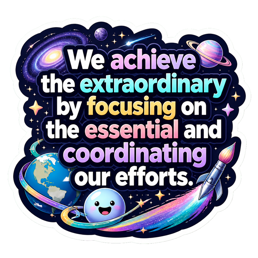 We achieve the extraordinary by focusing on the essential and coordinating our efforts.