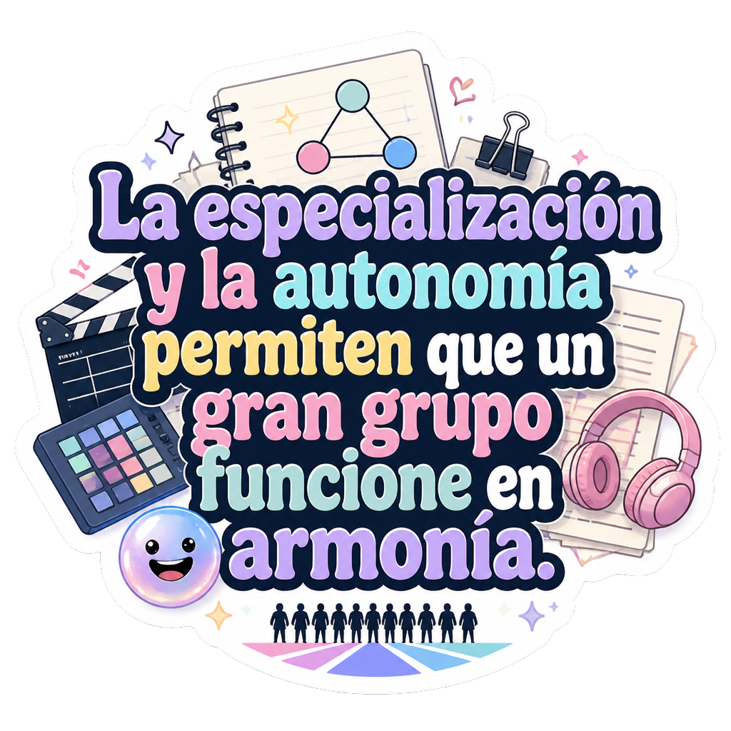 La especialización y la autonomía permiten que un gran grupo funcione en armonía.