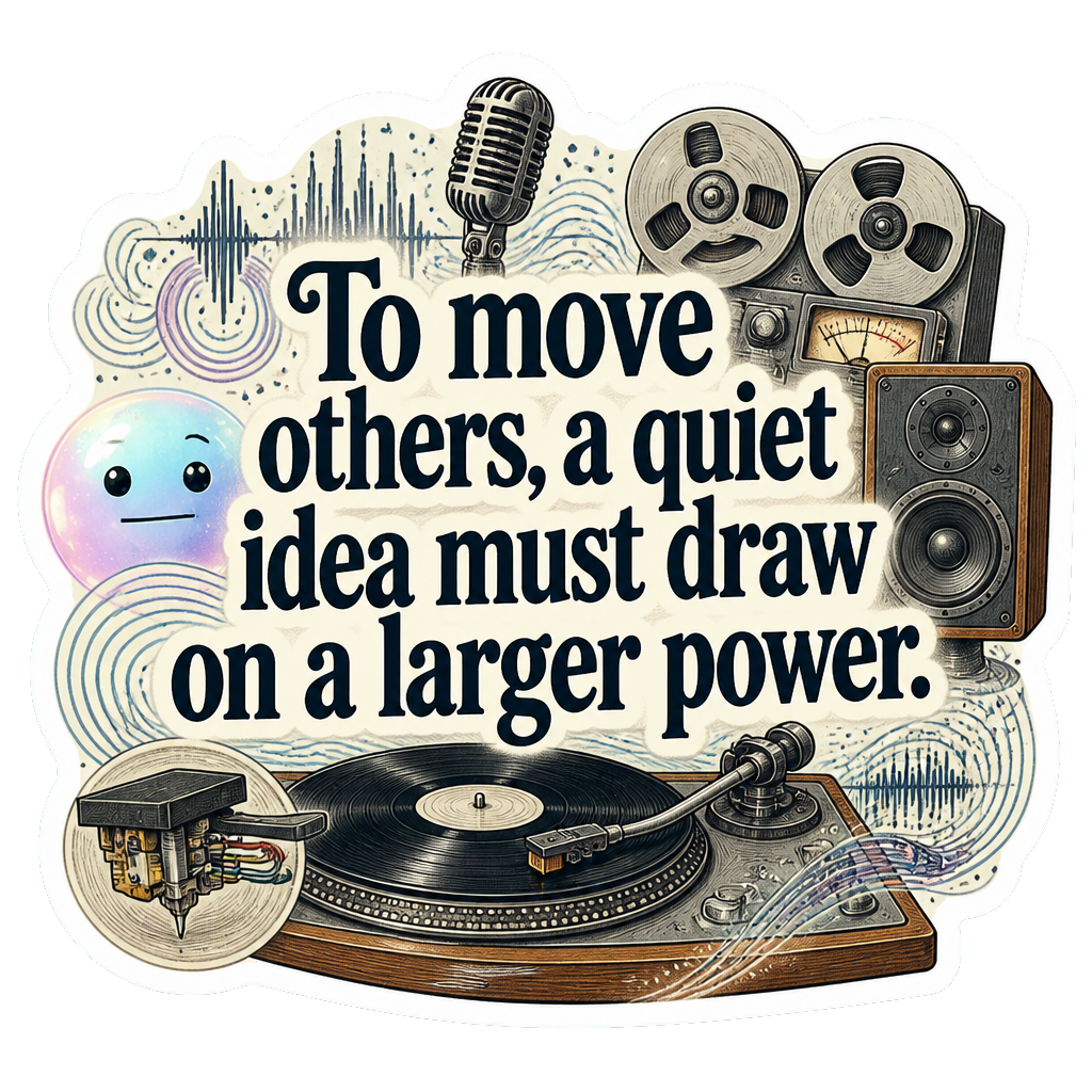 To move others, a quiet idea must draw on a larger power.