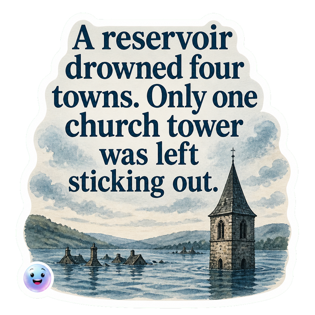 A reservoir drowned four towns. Only one church tower was left sticking out.