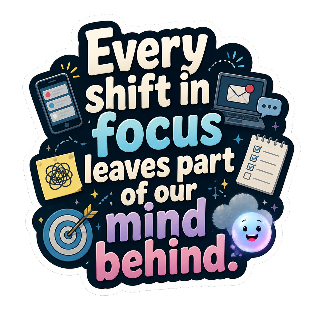 Every shift in focus leaves part of our mind behind.