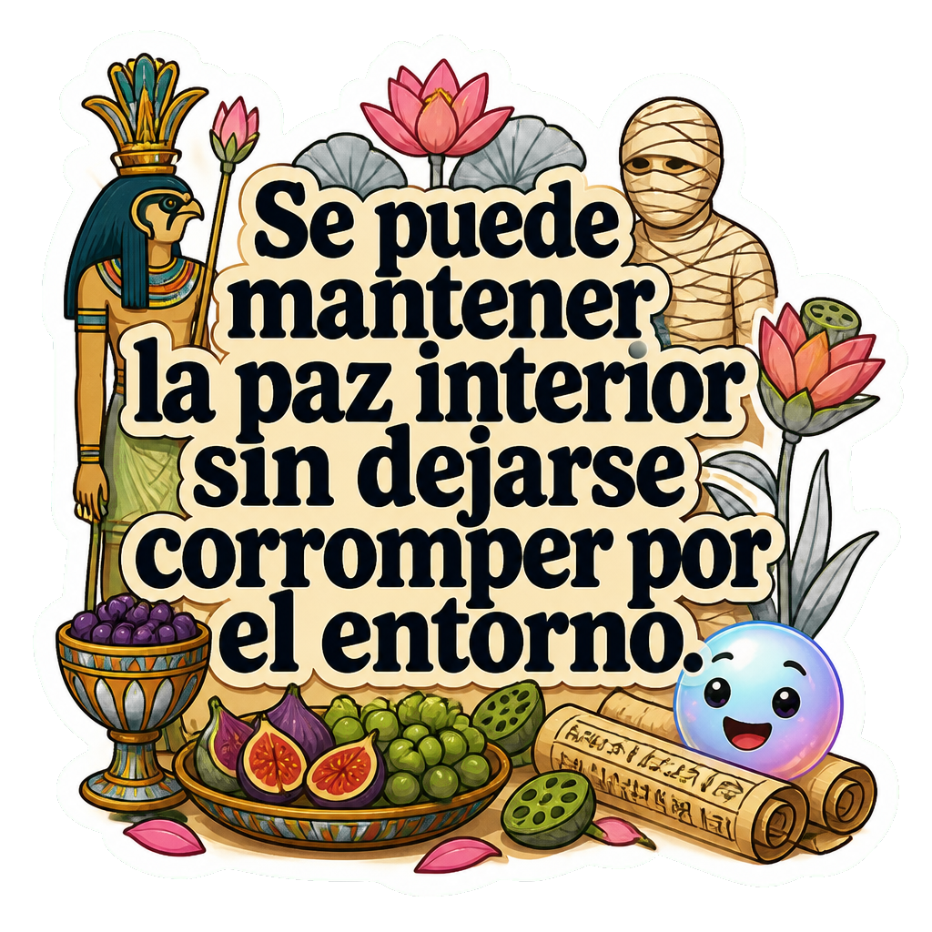 Se puede mantener la paz interior sin dejarse corromper por el entorno.