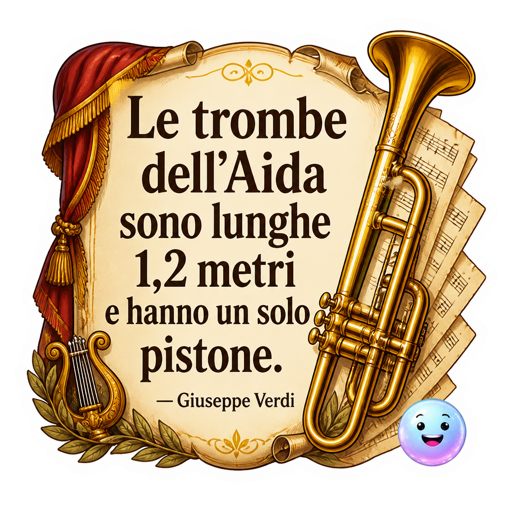 Le trombe dell'Aida sono lunghe 1,2 metri e hanno un solo pistone.