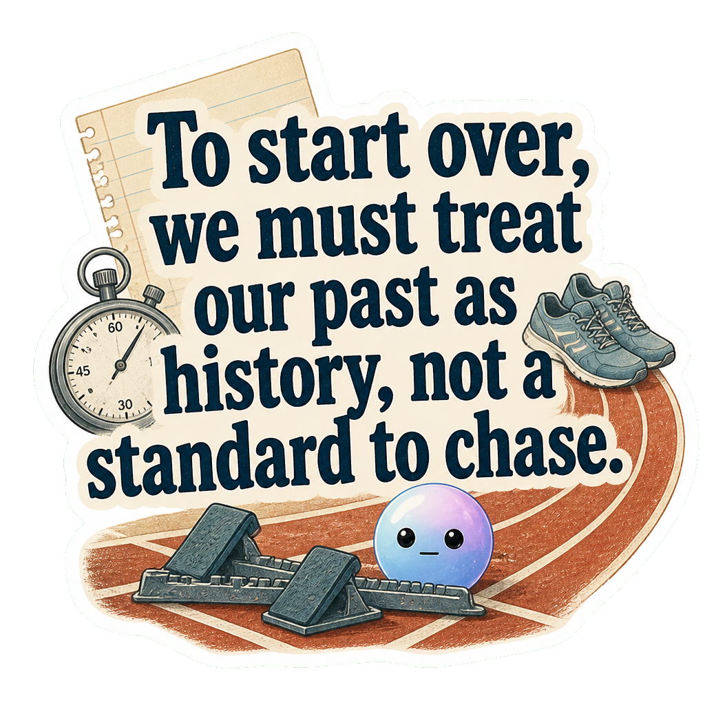 To start over, we must treat our past as history, not a standard to chase.