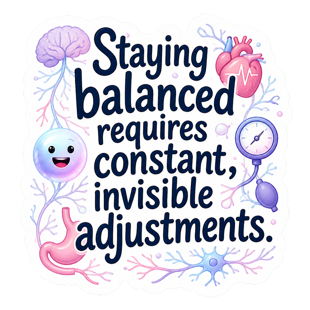 Staying balanced requires constant, invisible adjustments.