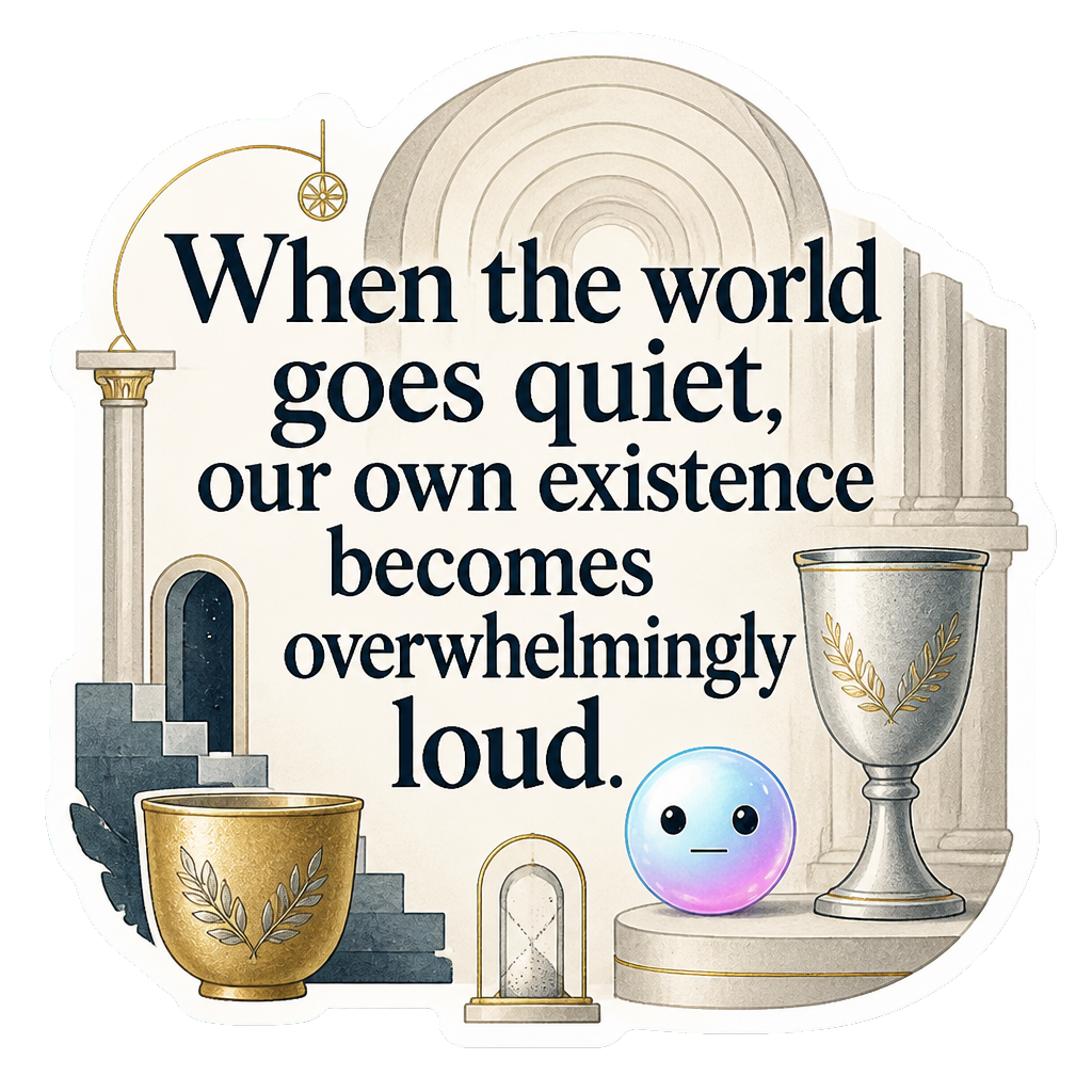 When the world goes quiet, our own existence becomes overwhelmingly loud.
