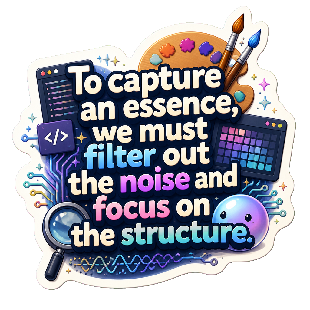 To capture an essence, we must filter out the noise and focus on the structure.