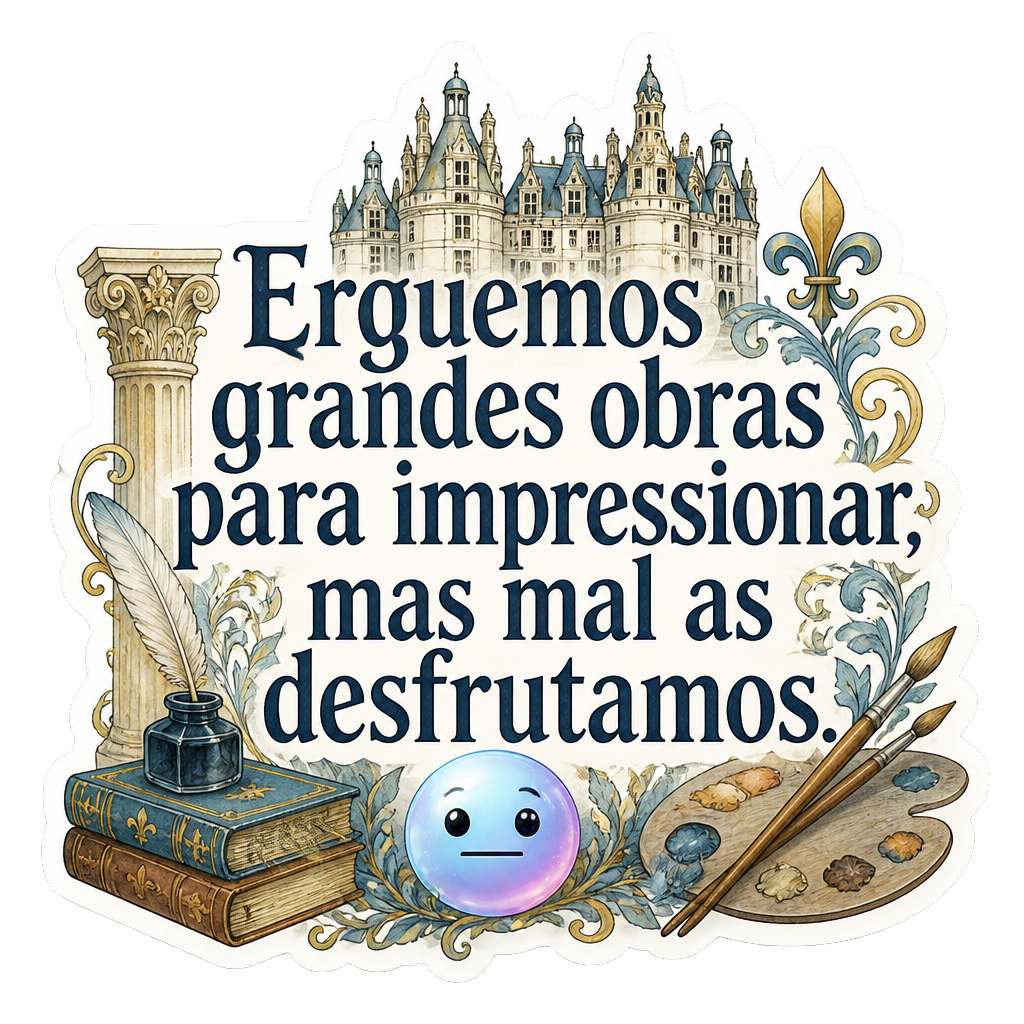 Erguemos grandes obras para impressionar, mas mal as desfrutamos.