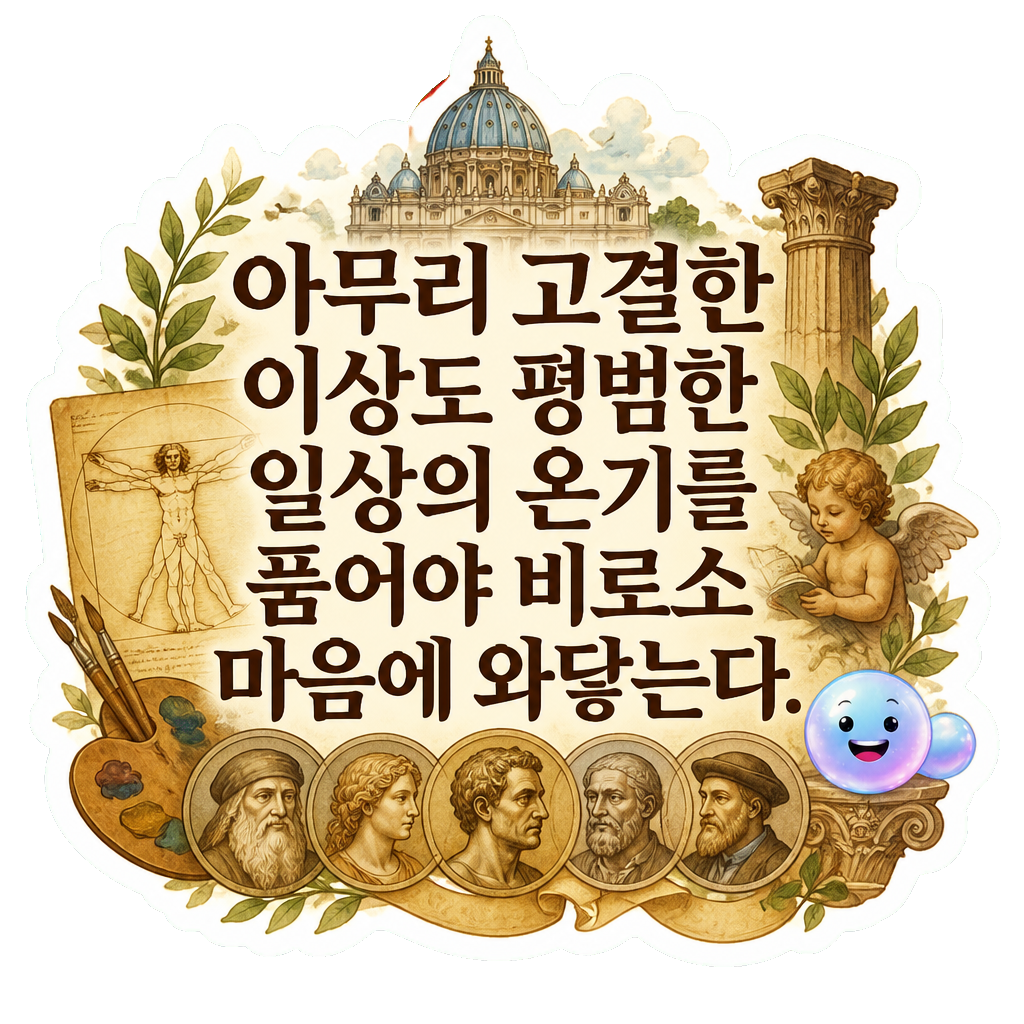 아무리 고결한 이상도 평범한 일상의 온기를 품어야 비로소 마음에 와닿는다.