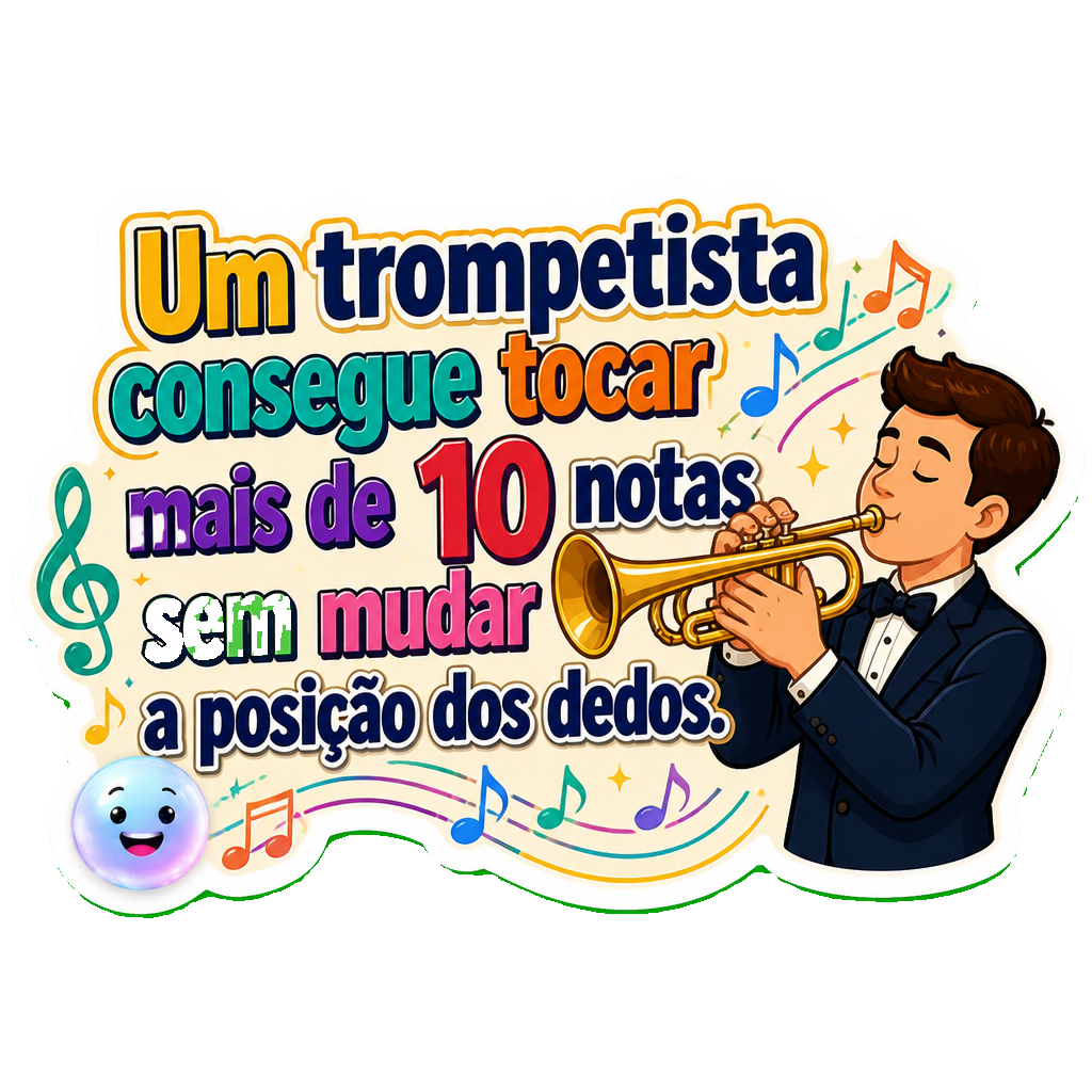 Um trompetista consegue tocar mais de 10 notas sem mudar a posição dos dedos.