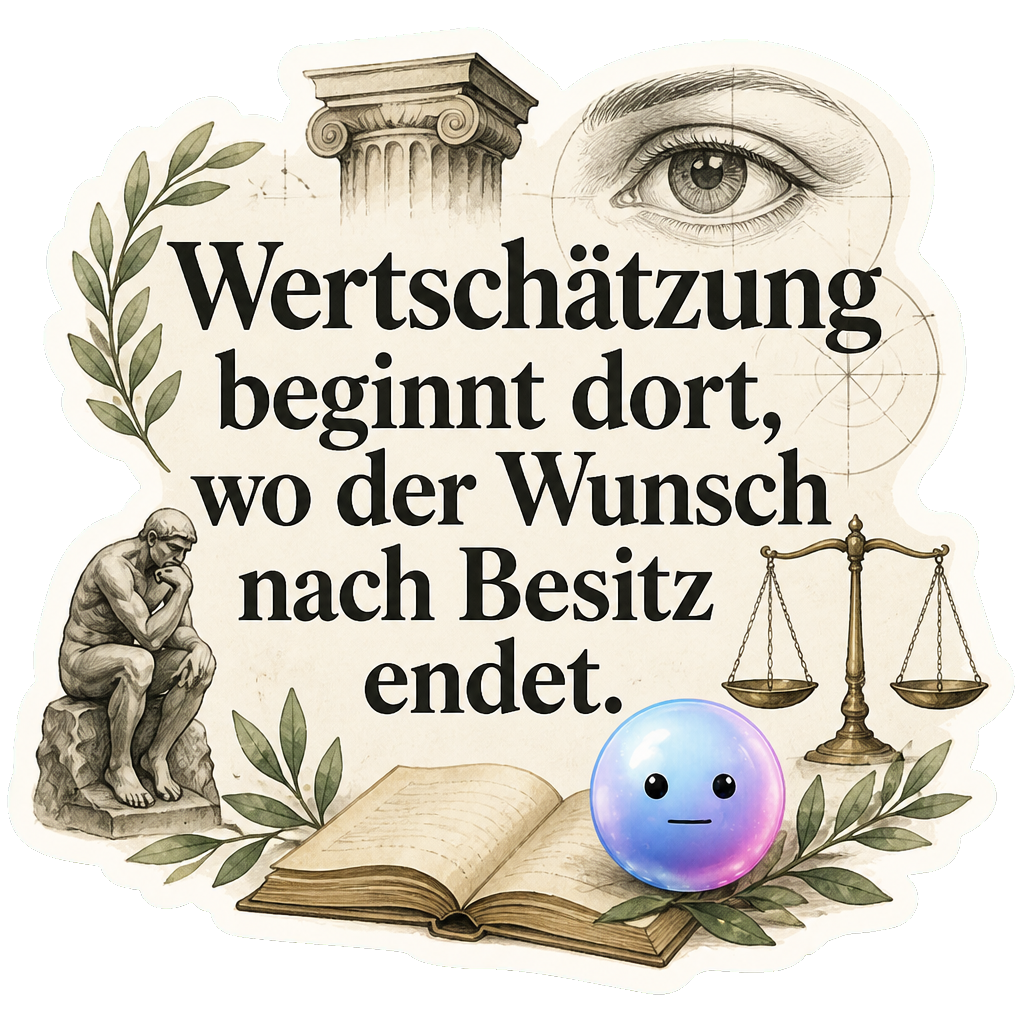 Wertschätzung beginnt dort, wo der Wunsch nach Besitz endet.