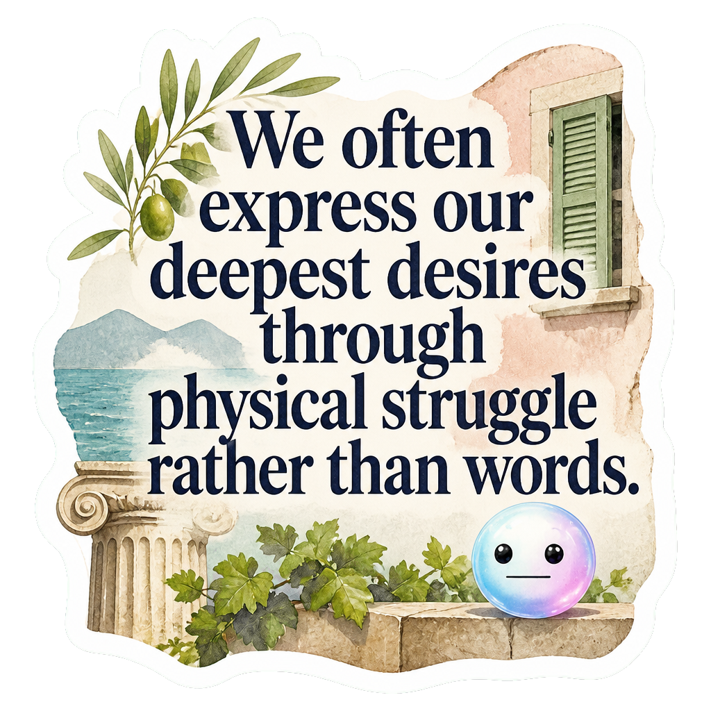 We often express our deepest desires through physical struggle rather than words.