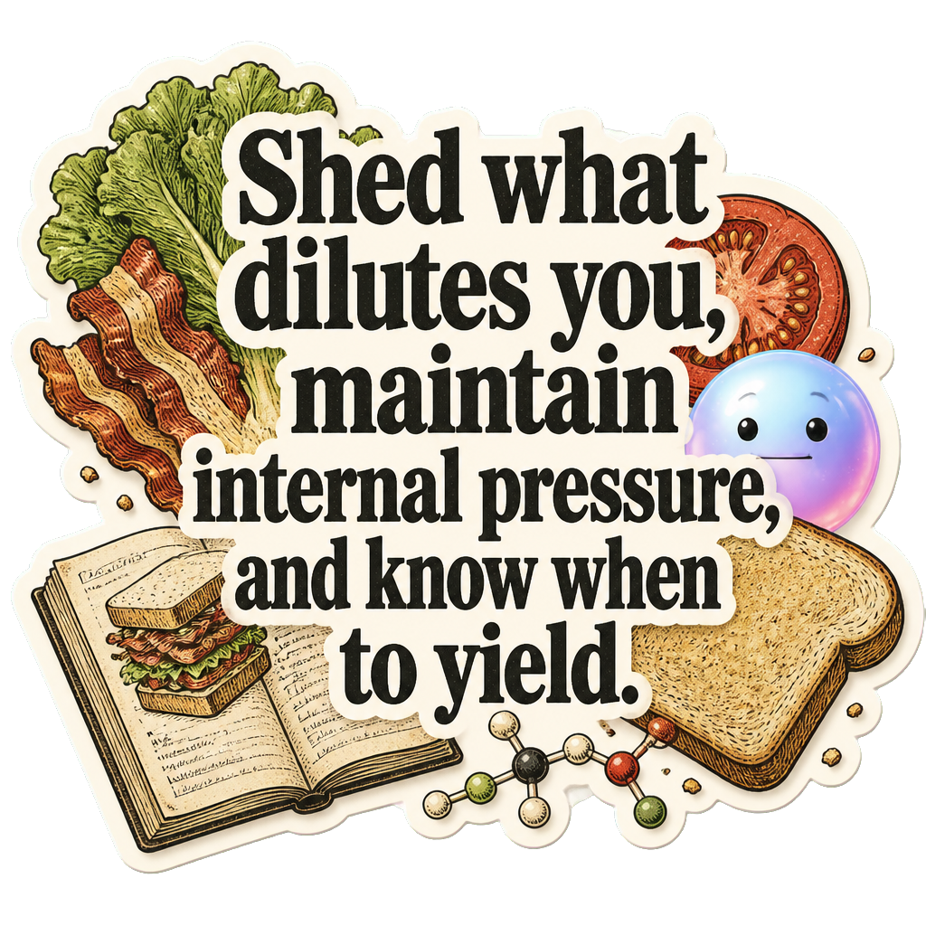 Shed what dilutes you, maintain internal pressure, and know when to yield.