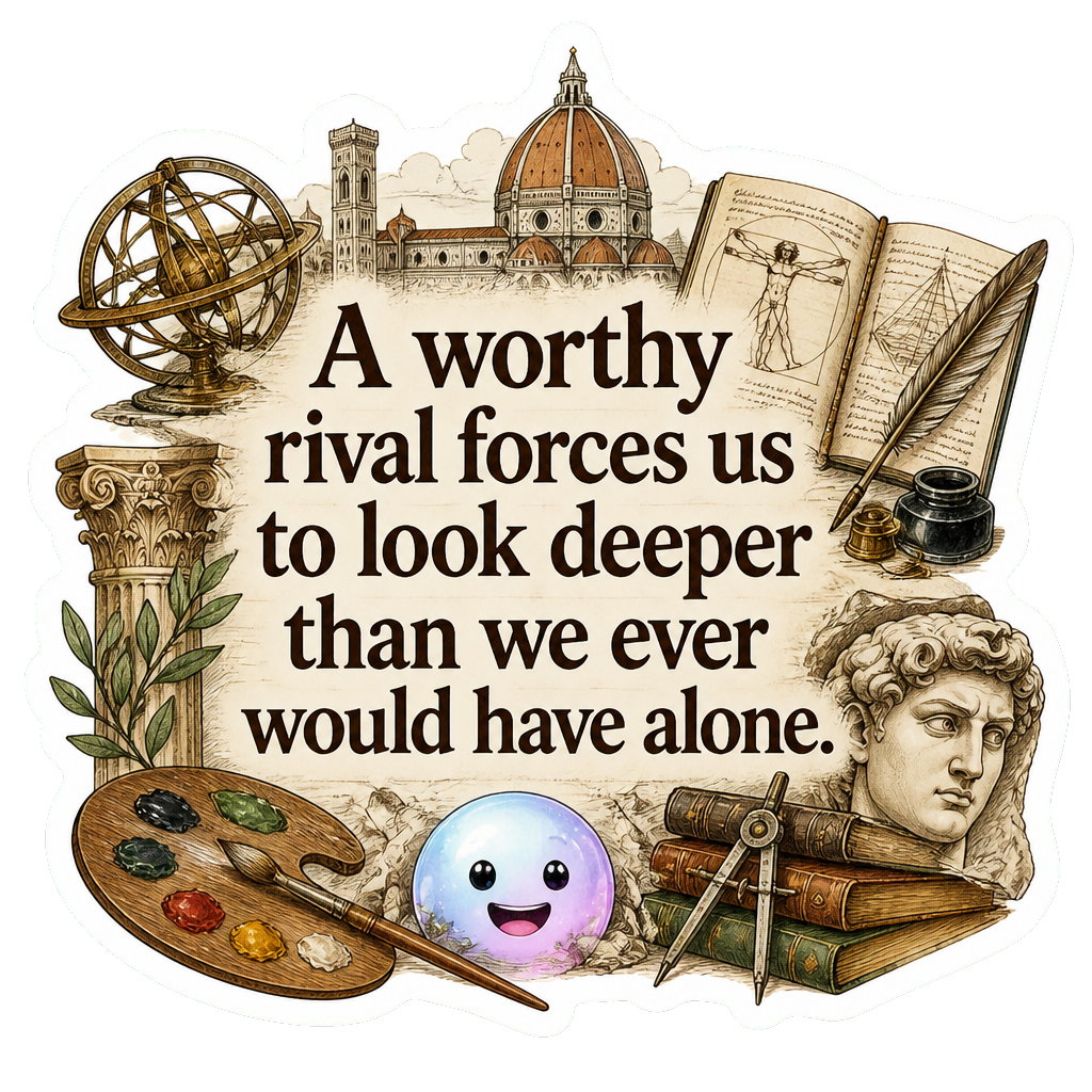 A worthy rival forces us to look deeper than we ever would have alone.