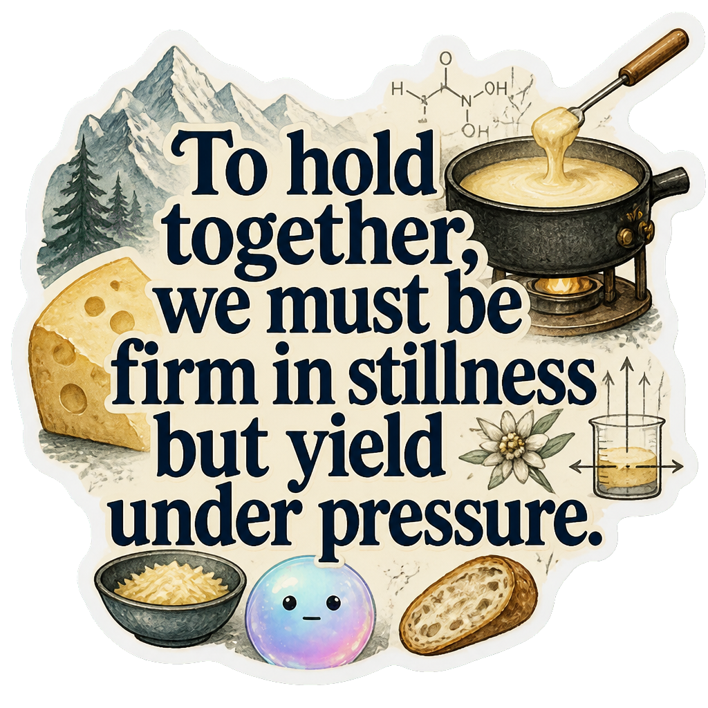 To hold together, we must be firm in stillness but yield under pressure.