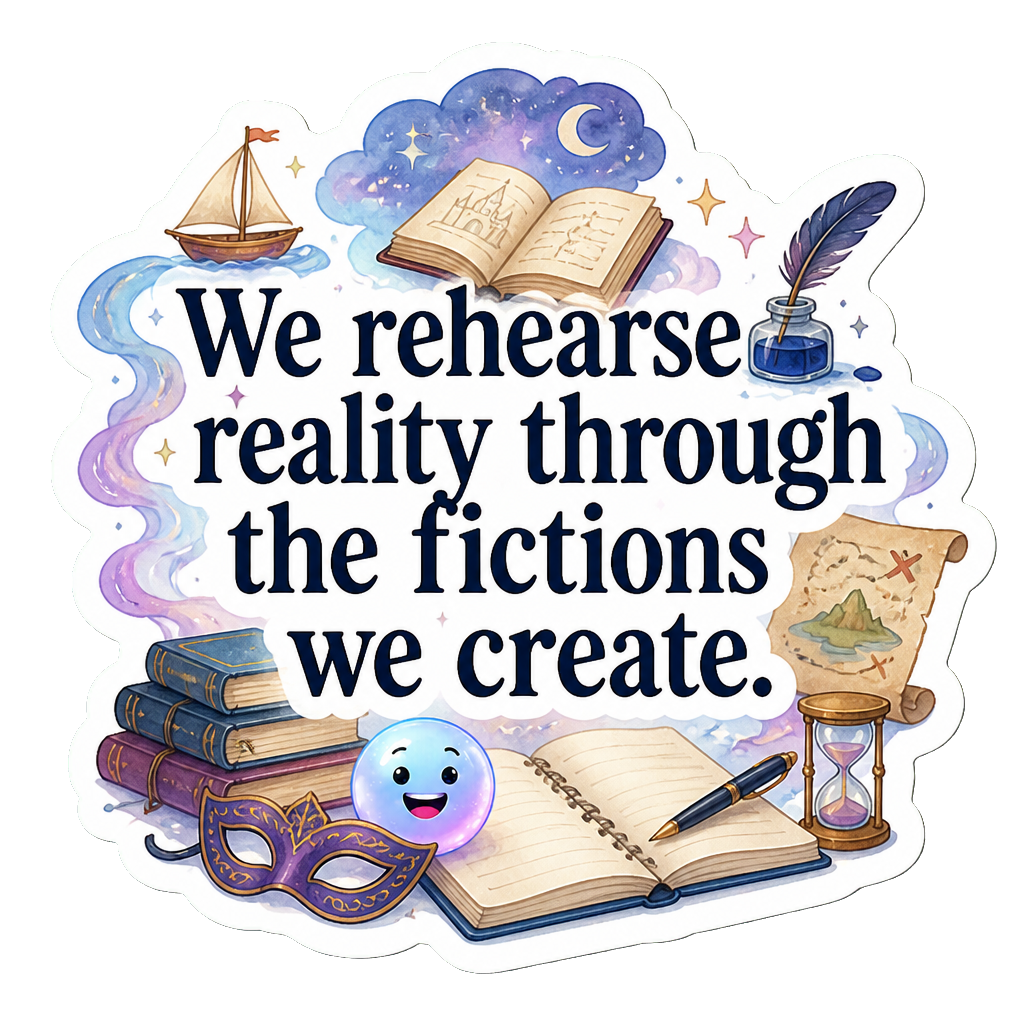 We rehearse reality through the fictions we create.