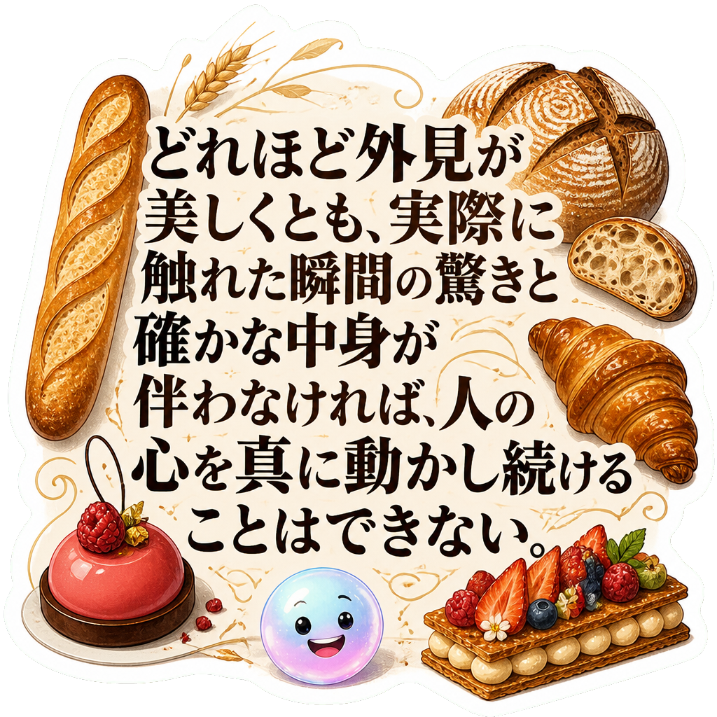 どれほど外見が美しくとも、実際に触れた瞬間の驚きと確かな中身が伴わなければ、人の心を真に動かし続けることはできない。