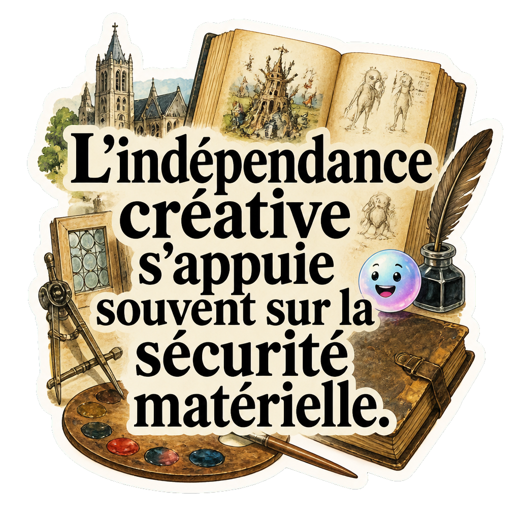 L'indépendance créative s'appuie souvent sur la sécurité matérielle.