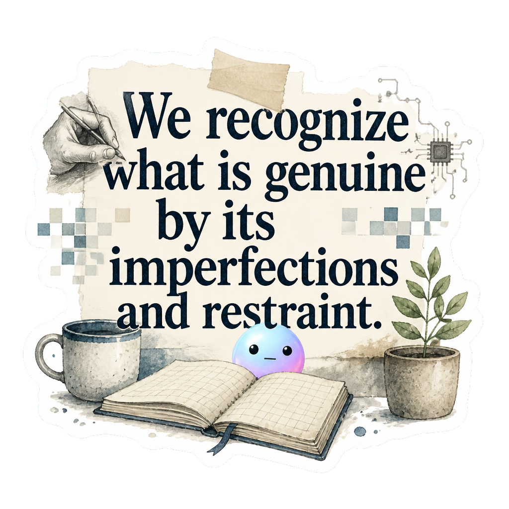 We recognize what is genuine by its imperfections and restraint.