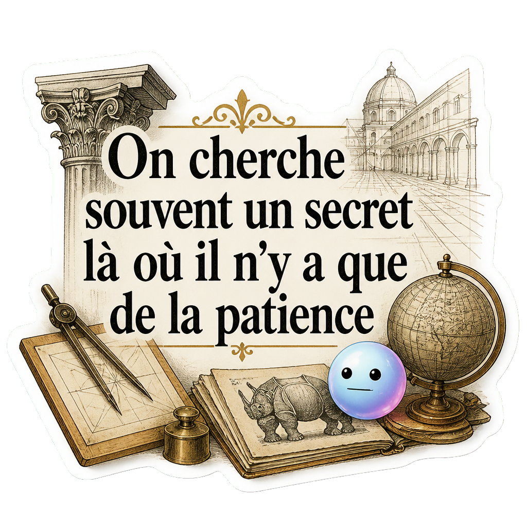 On cherche souvent un secret là où il n'y a que de la patience.