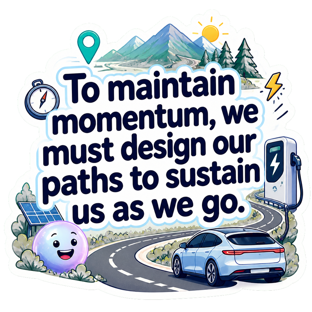 To maintain momentum, we must design our paths to sustain us as we go.