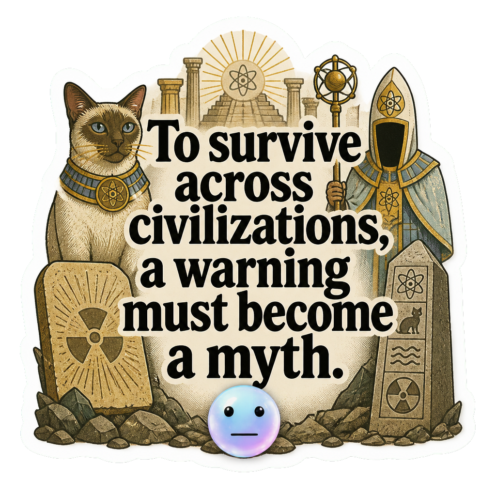 To survive across civilizations, a warning must become a myth.