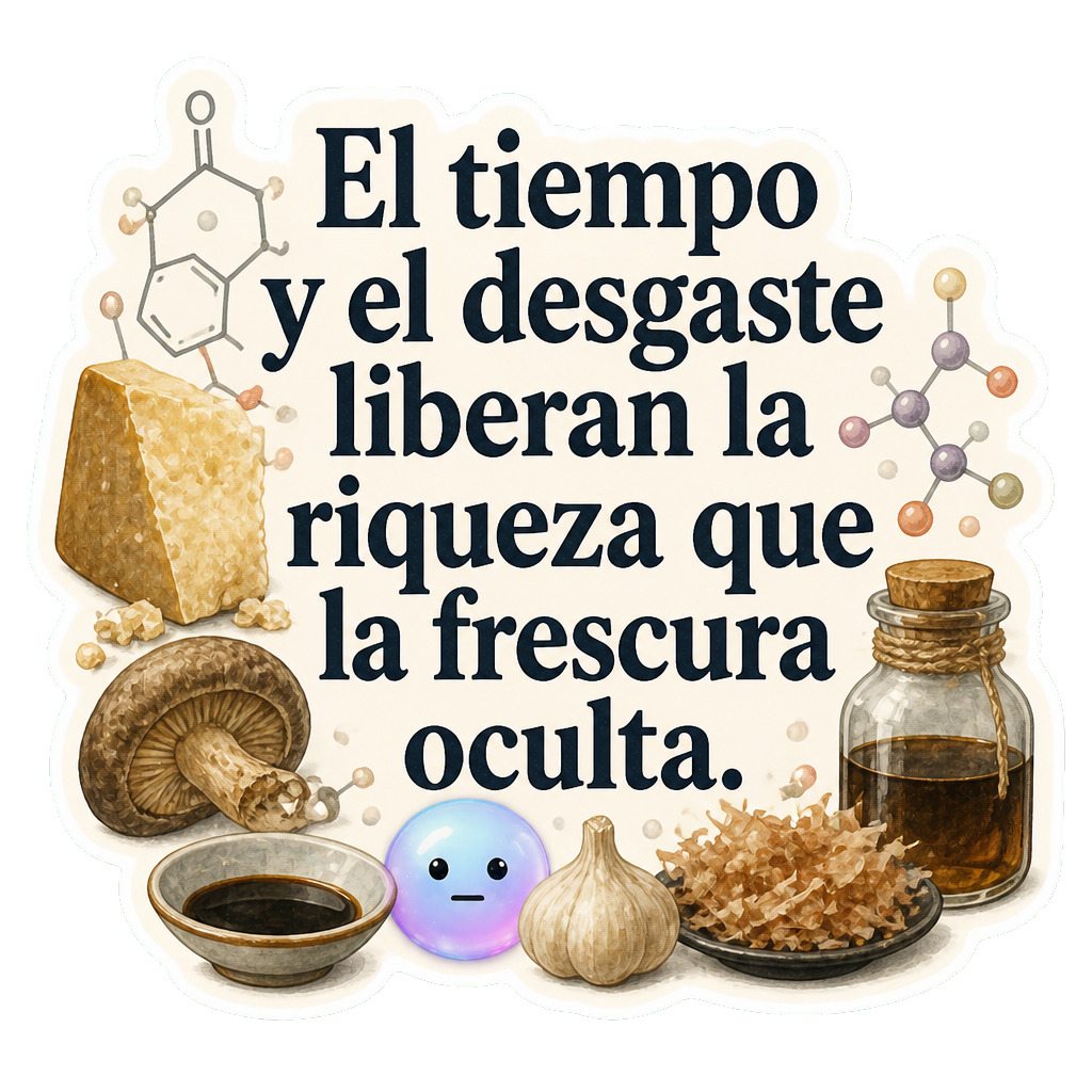El tiempo y el desgaste liberan la riqueza que la frescura oculta.
