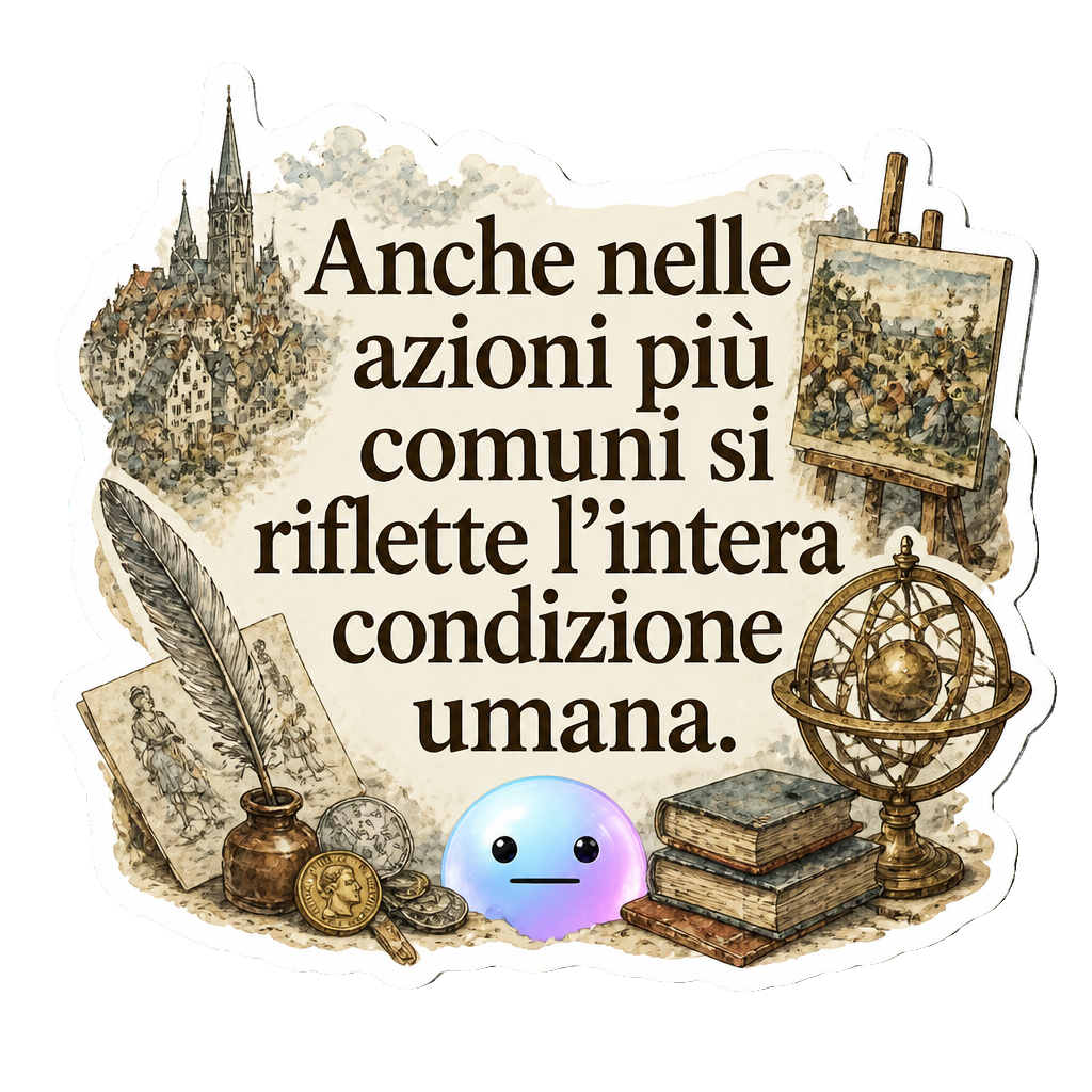 Anche nelle azioni più comuni si riflette l'intera condizione umana.