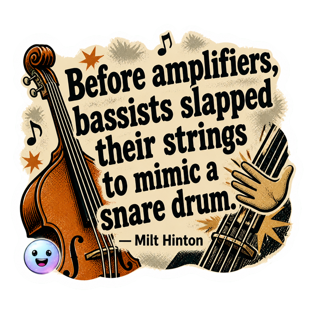 Before amplifiers, bassists slapped their strings to mimic a snare drum.