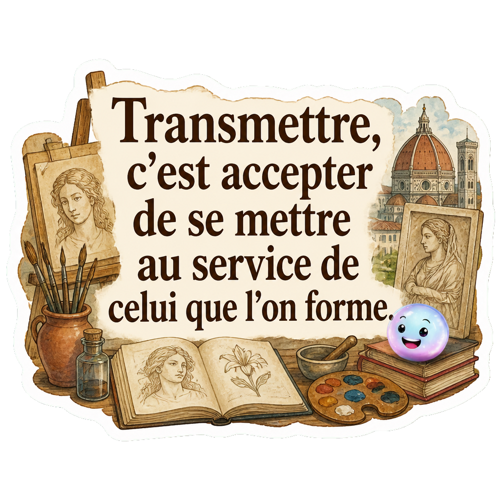 Transmettre, c'est accepter de se mettre au service de celui que l'on forme.
