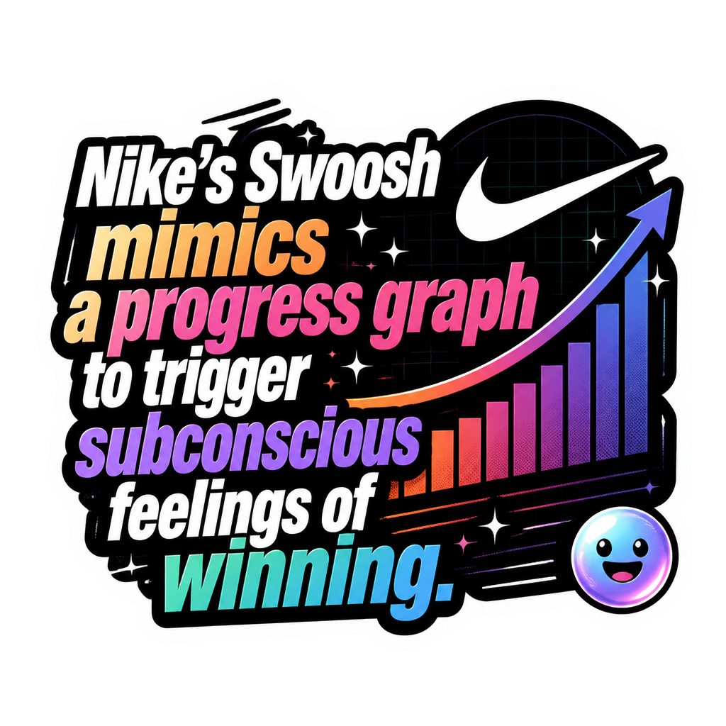 Nike's Swoosh mimics a progress graph to trigger subconscious feelings of winning.