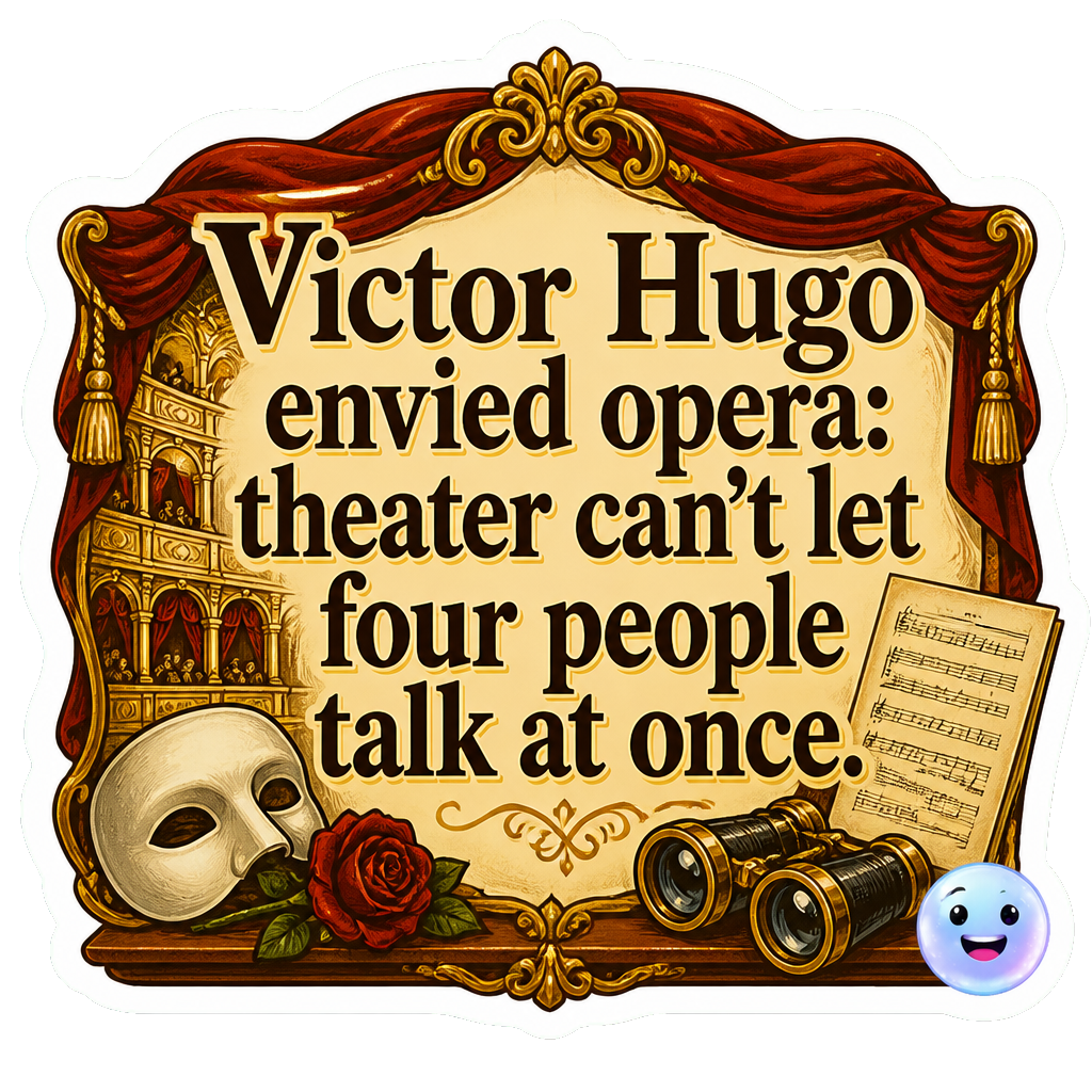 Victor Hugo envied opera: theater can't let four people talk at once.