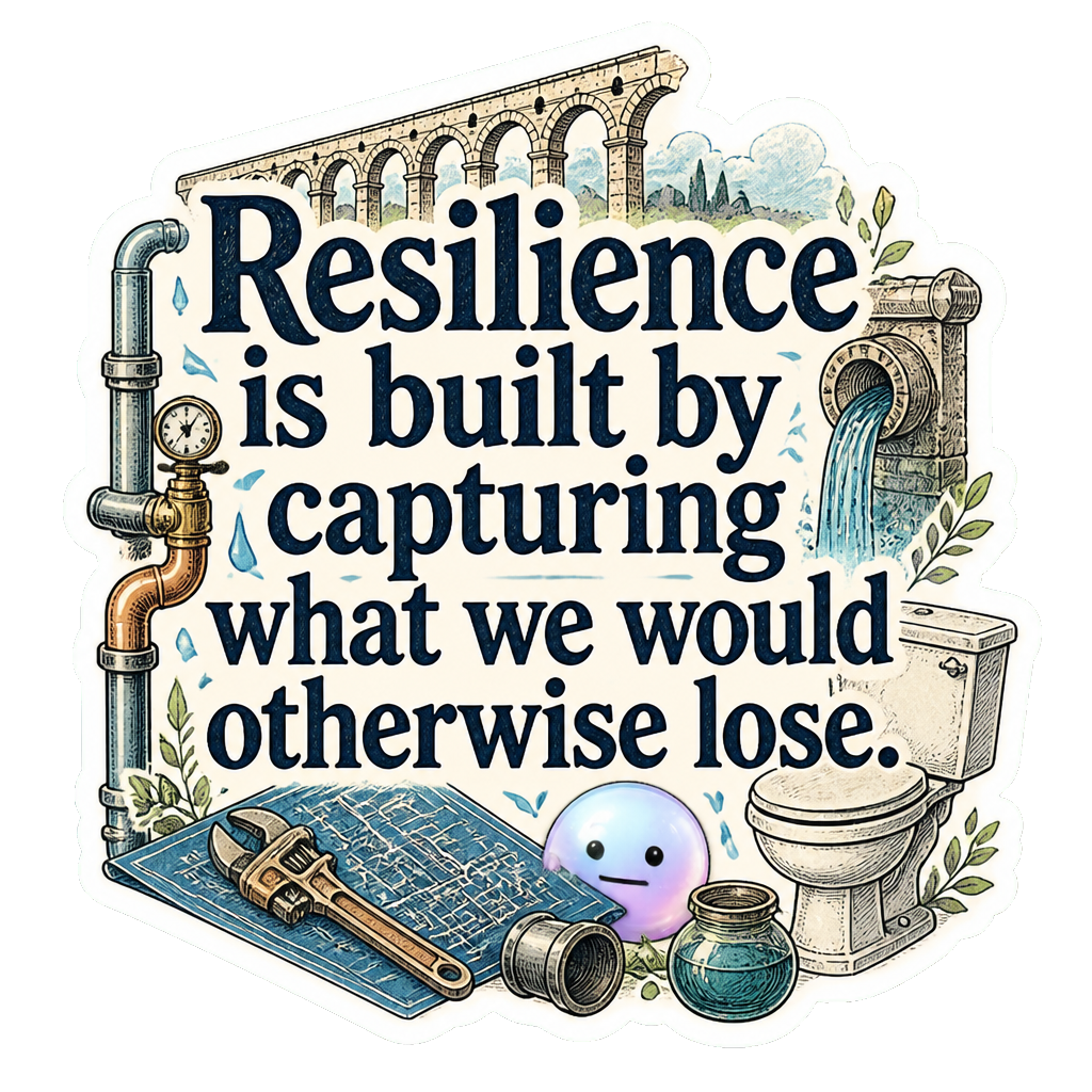 Resilience is built by capturing what we would otherwise lose.