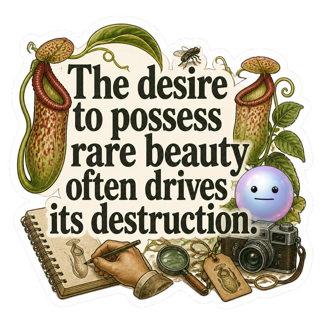 The desire to possess rare beauty often drives its destruction.