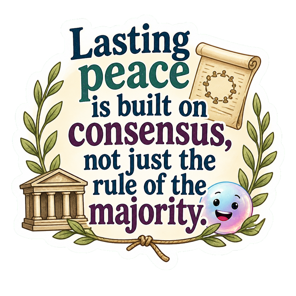 Lasting peace is built on consensus, not just the rule of the majority.