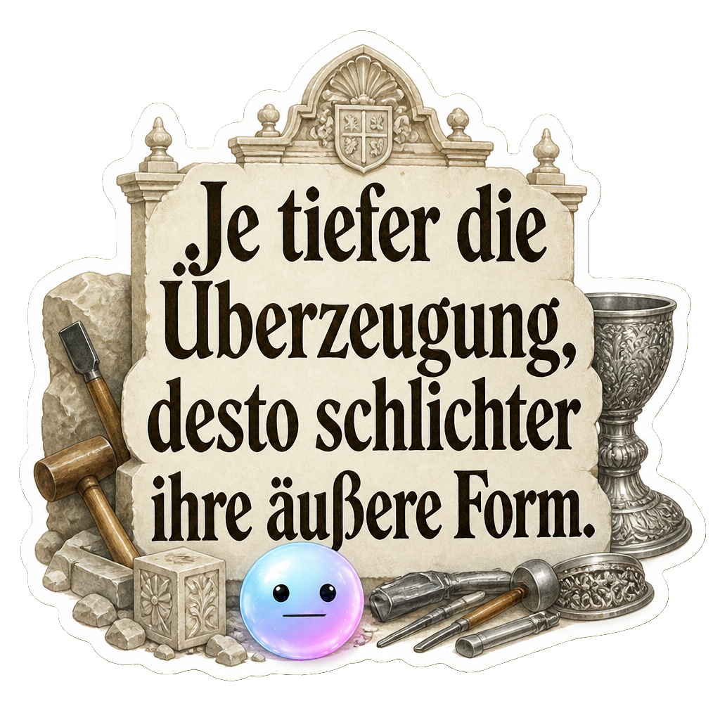 Je tiefer die Überzeugung, desto schlichter ihre äußere Form.