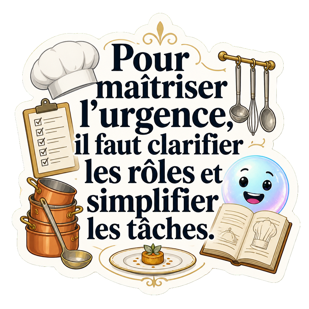 Pour maîtriser l'urgence, il faut clarifier les rôles et simplifier les tâches.