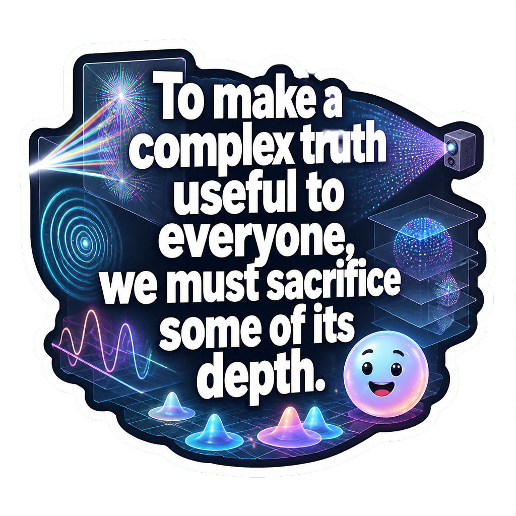 To make a complex truth useful to everyone, we must sacrifice some of its depth.
