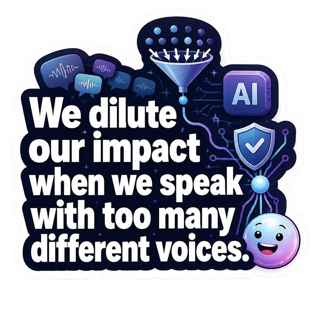 We dilute our impact when we speak with too many different voices.