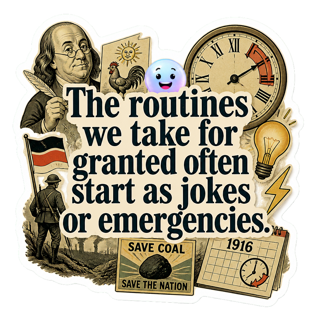 The routines we take for granted often start as jokes or emergencies.