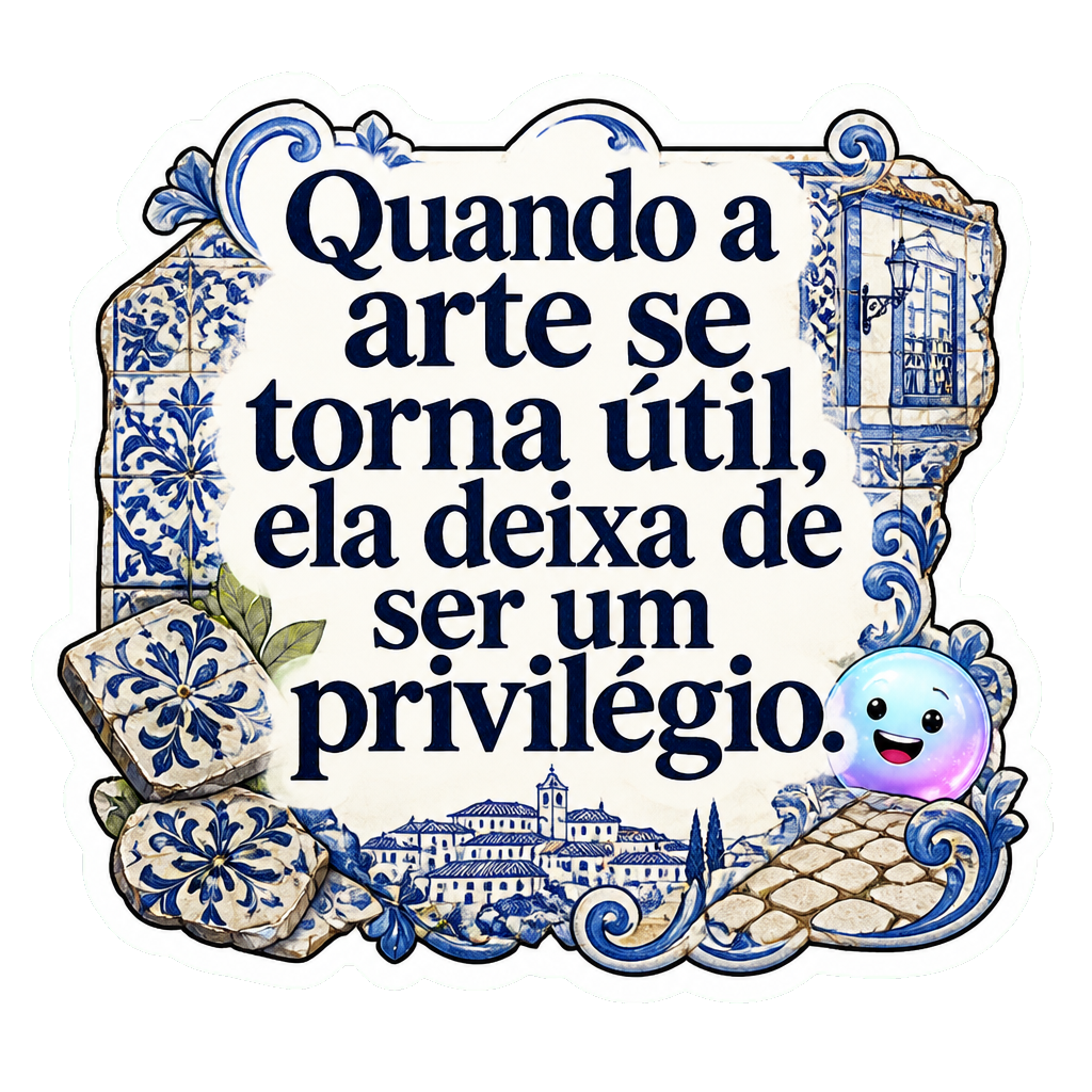 Quando a arte se torna útil, ela deixa de ser um privilégio.
