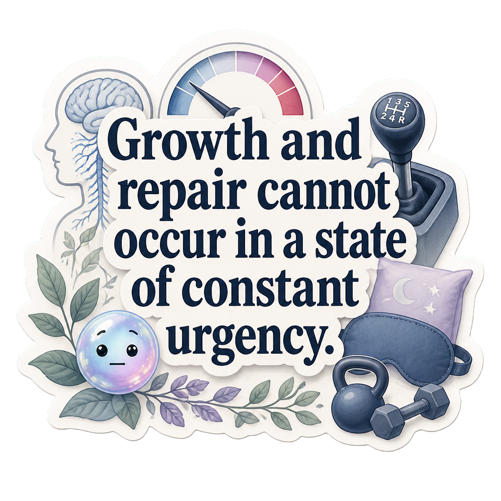 Growth and repair cannot occur in a state of constant urgency.