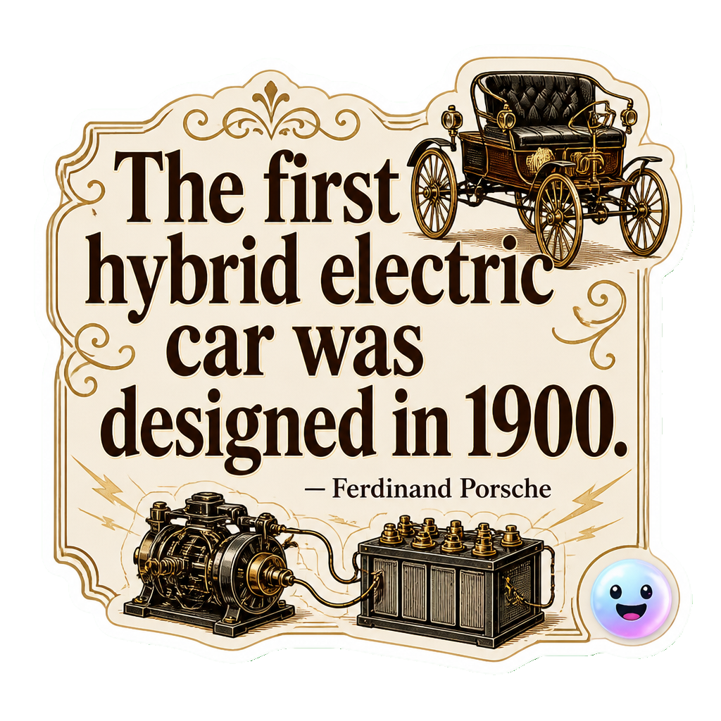 The first hybrid electric car was designed in 1900.