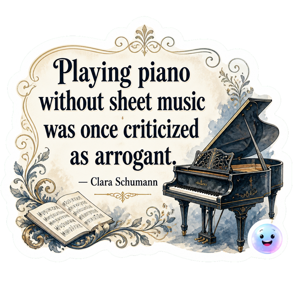 Playing piano without sheet music was once criticized as arrogant.
