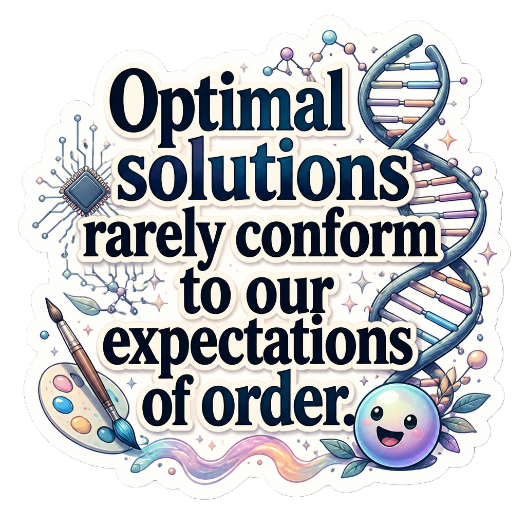 Optimal solutions rarely conform to our expectations of order.